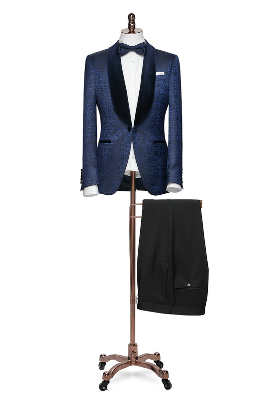 Blue Tuxedo with Velvet Lapel