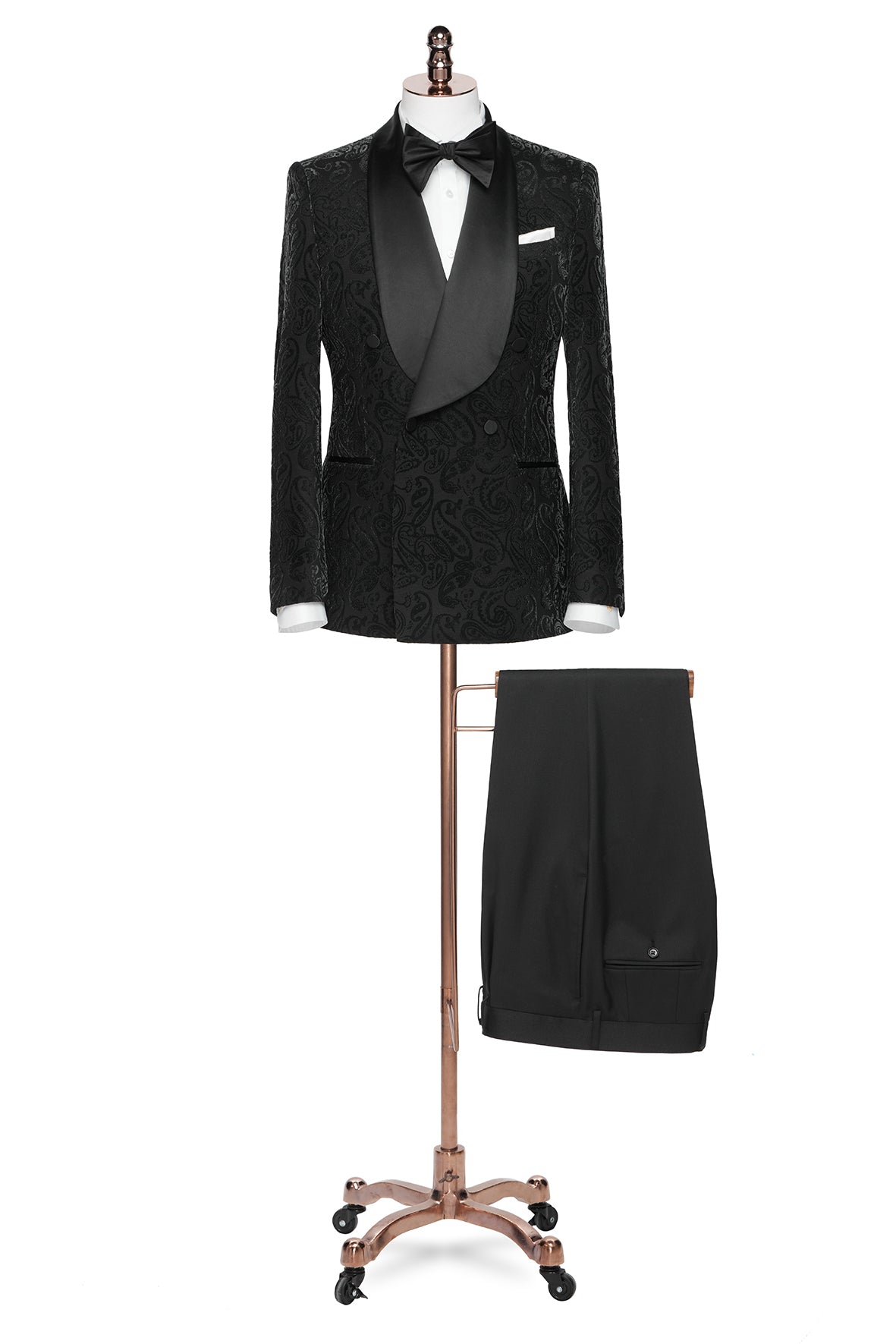 Double Breasted Black Jacquard