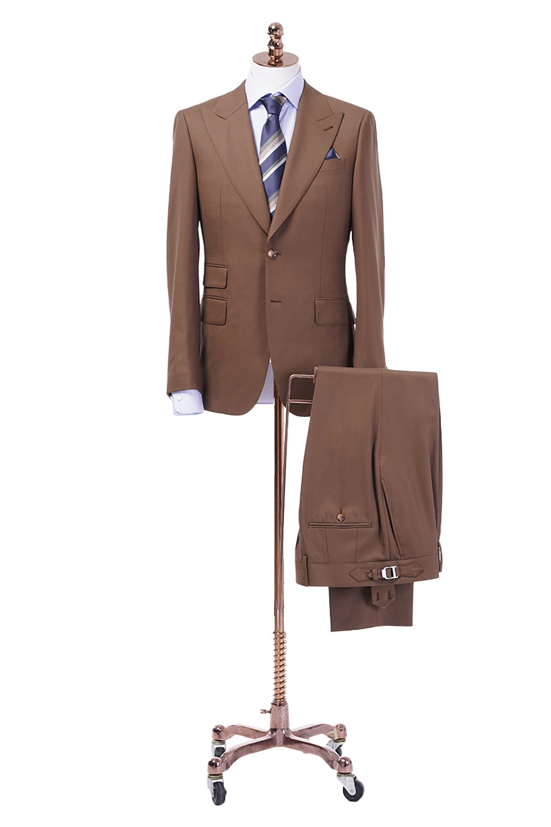 Brown-Peak Lapel Suit
