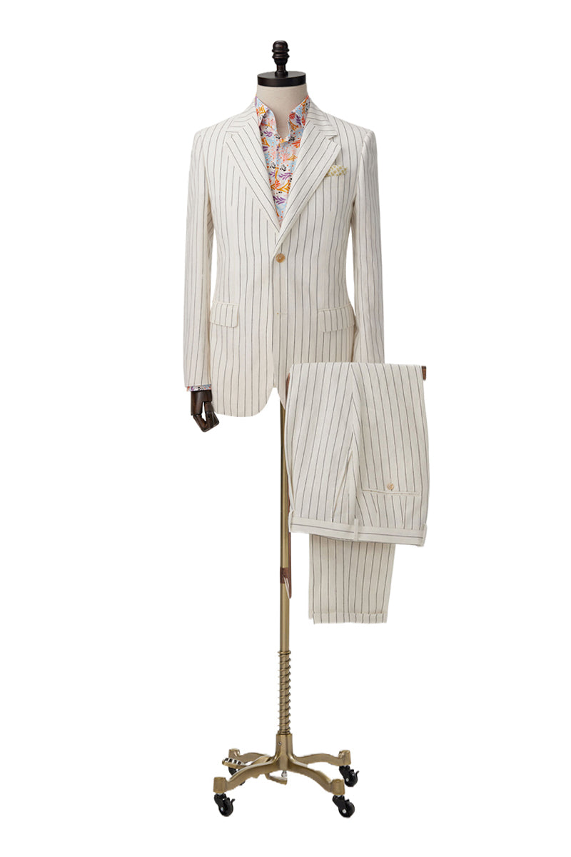 Stripe Cream Classic Suit