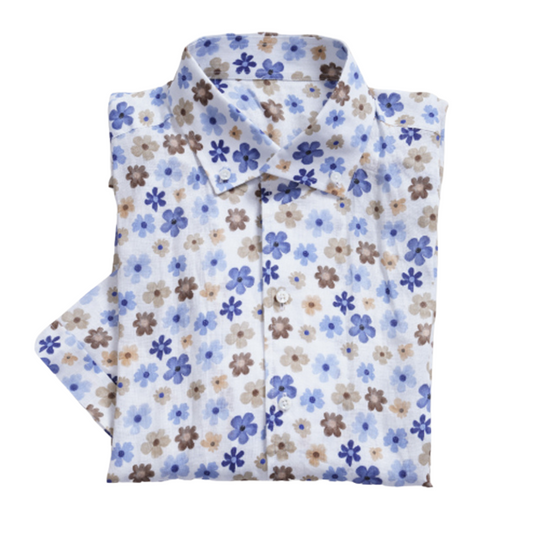 Printed Traveller Blue Shirt